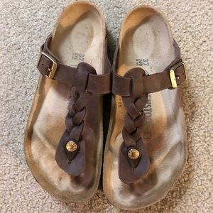 Birkenstock Gizeh Habana braided leather regular footbed EU 37 US 6.5